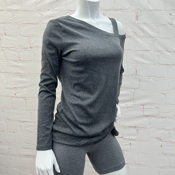 Women's Casual Soft Long Sleeves Off Shoulder Knot Side Twist Blouse Pullover M - Picture 3 of 16